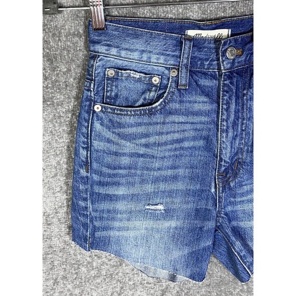 Madewell Rigid Skinny Cutoff Jean Shorts Womens Size‎ 23 Distressed Blue Denim - Picture 8 of 13